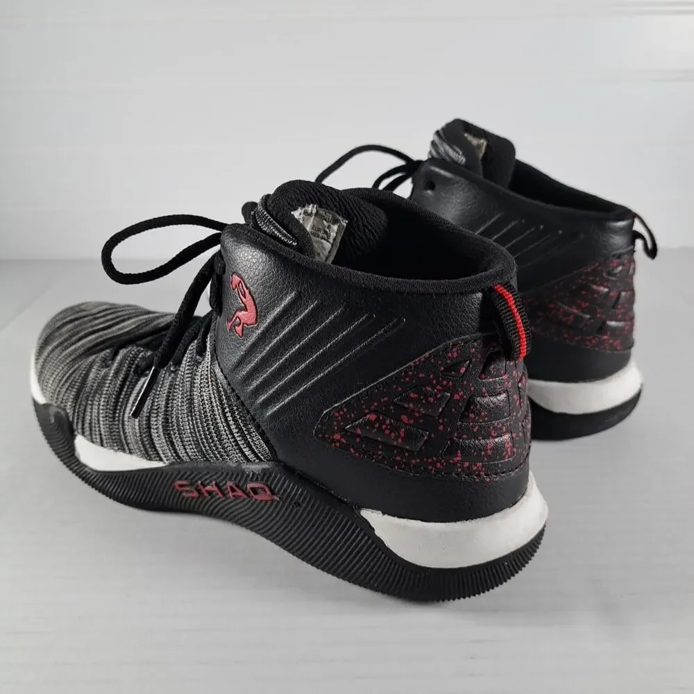 Shaq Dunkman Basketball Shoes Black White Knit High Top Boys 6 Non Marking Soles